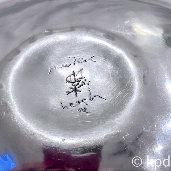 Beautiful Pewter Gondola shaped Bowl, signed by Gene Lesch 1972 - Picture 4 of 10